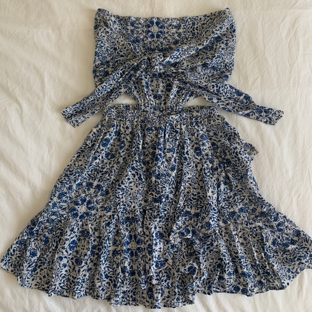 Floral Print Two Piece Dress